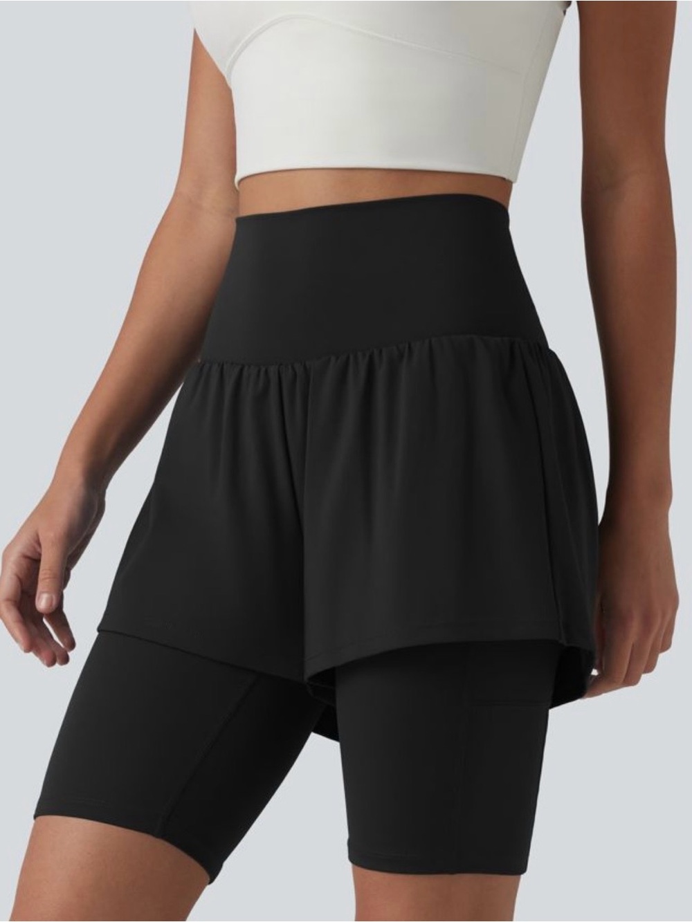 Halara SoftlyZero™ Airy Super High Waisted 2-in-1 Cool Touch Yoga/Bike Shorts 9"